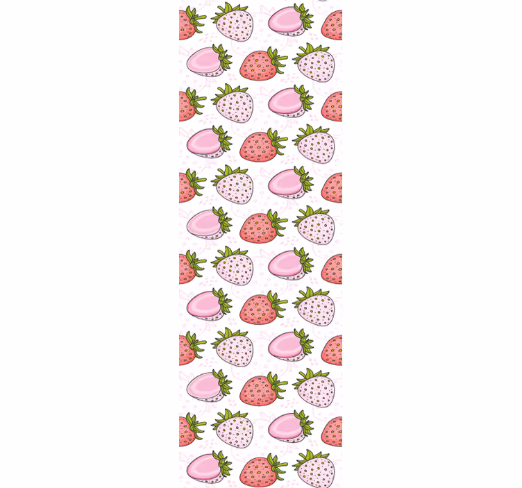 Rolgordijn keuken naadloze roze en rode aardbeien - TenStickers