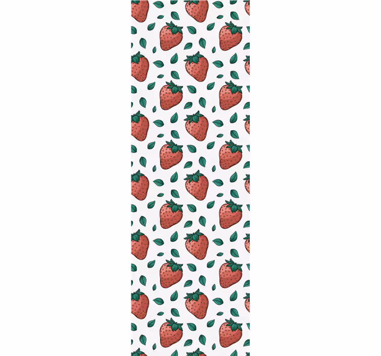 Rolgordijn keuken frisse sappige aardbeien groene bladeren - TenStickers
