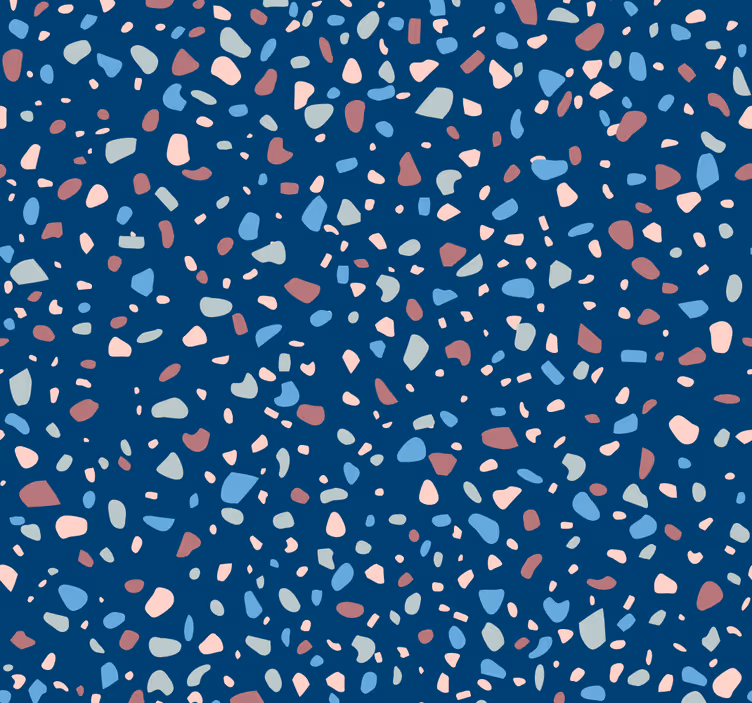 Rolgordijn keuken donkerblauw terrazo - TenStickers