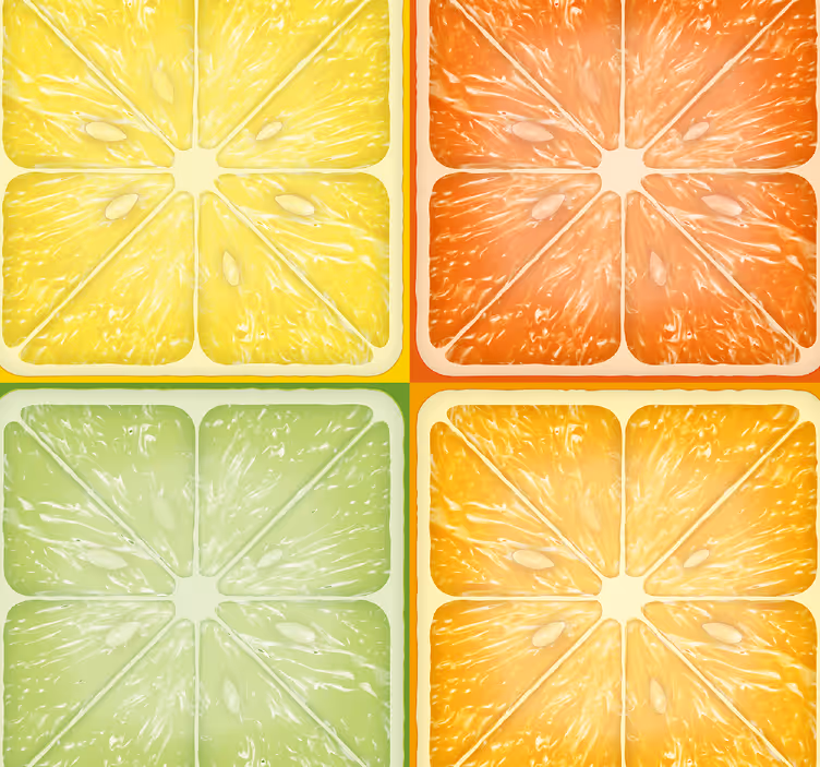 Rolgordijn keuken kleurvolle citrusstructuur - TenStickers