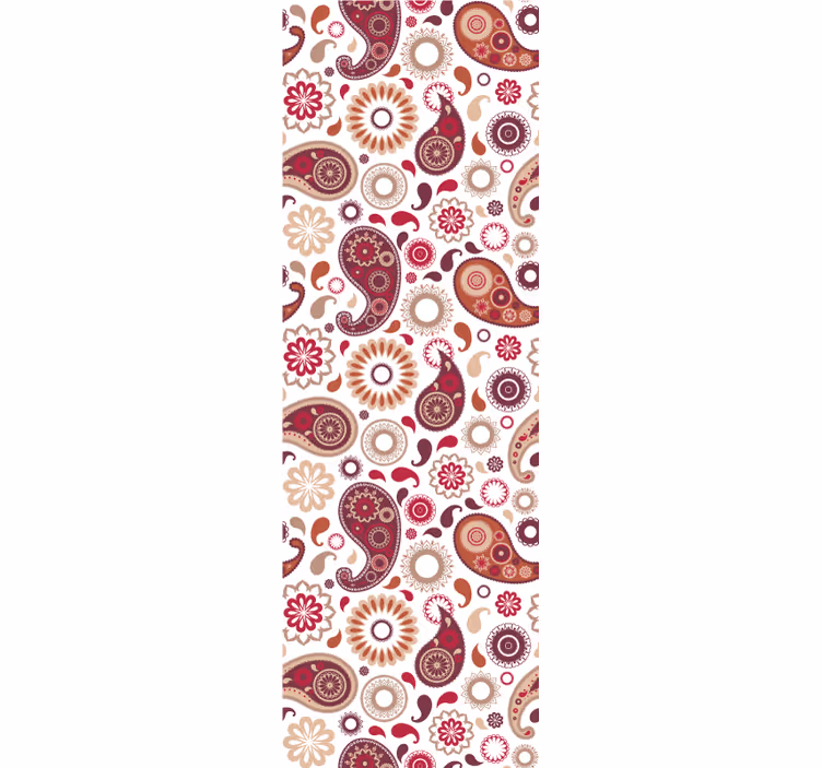 Rolgordijn keuken met wit paisley motief - TenStickers