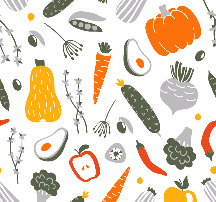 Rolgordijn keuken fruit en groente collectie - TenStickers