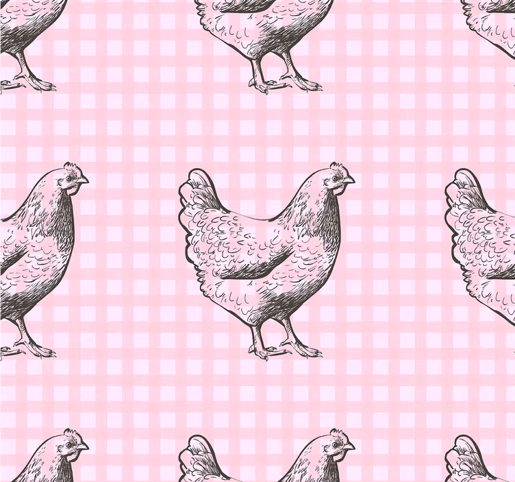 Rolgordijn keuken met kippenpatroon decor - TenStickers