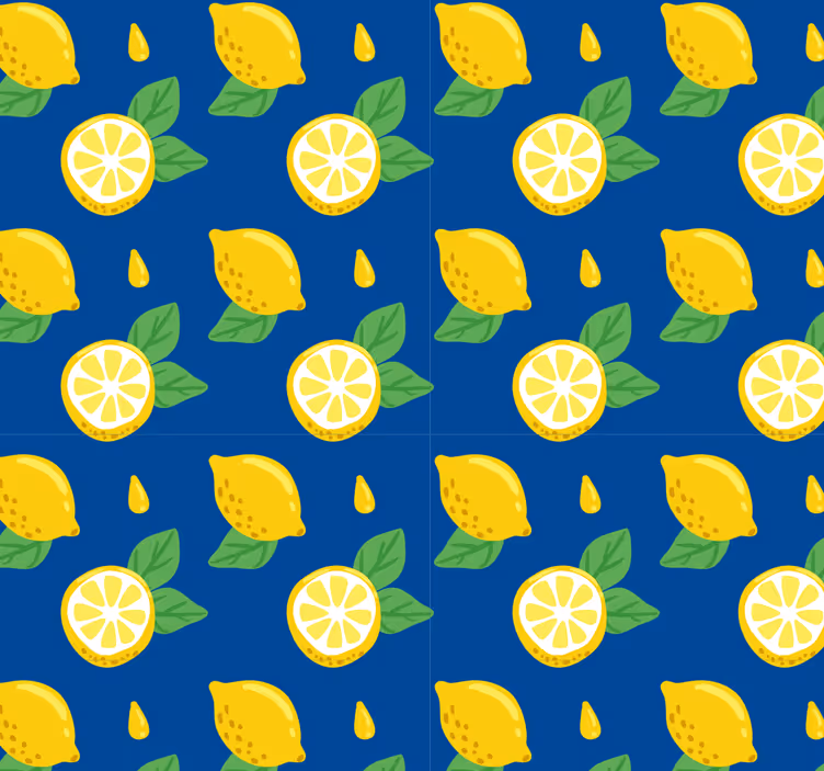 Rolgordijn keuken handgetekende citroenen - TenStickers