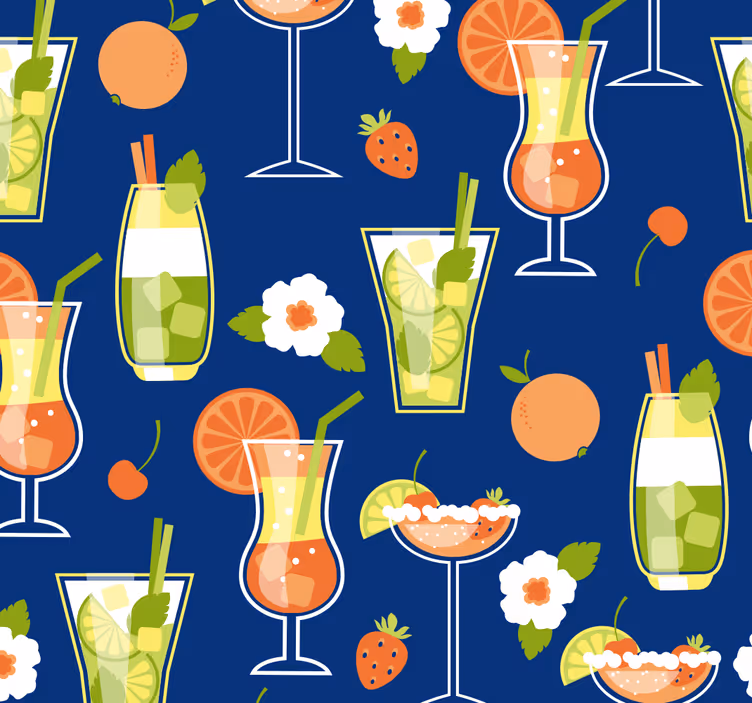 Rolgordijn keuken vintage met cocktails - TenStickers