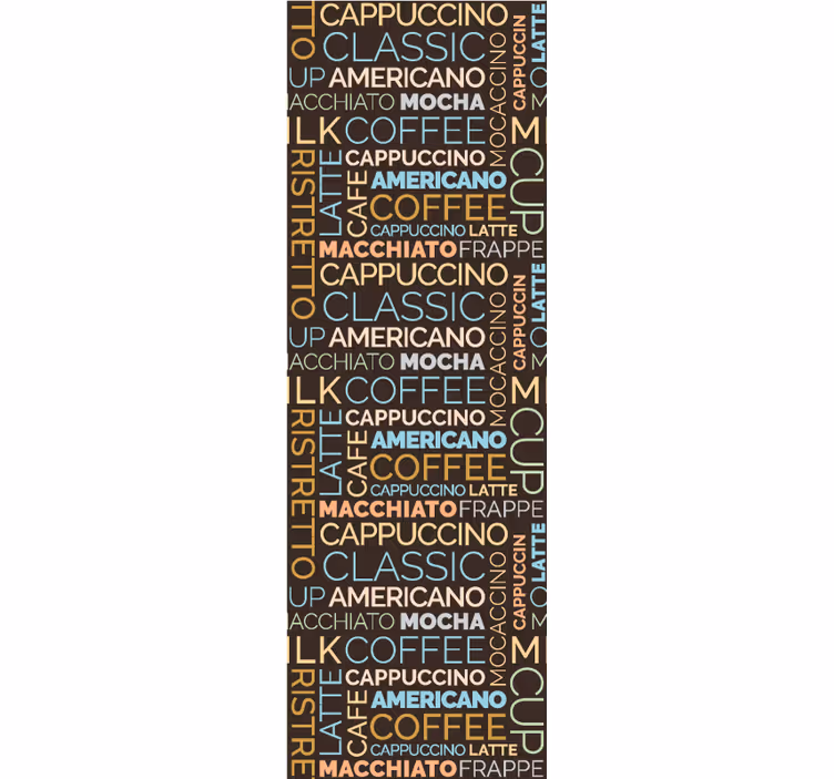 Rolgordijn keuken koffie tekst patroon - TenStickers