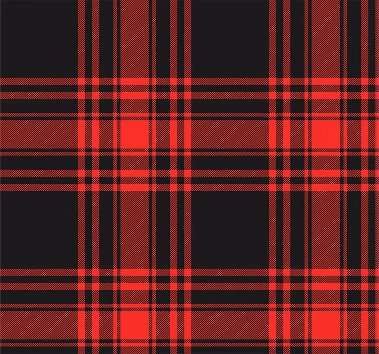 Rolgordijn keuken menzies tartan zwart rood ruitpatroon - TenStickers
