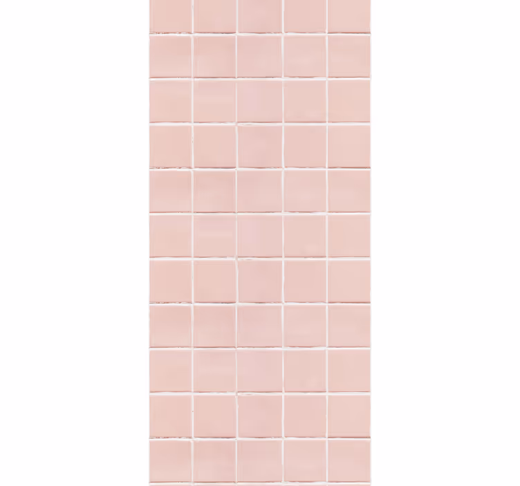 Rolgordijn keuken simpele blush roze tegels - TenStickers