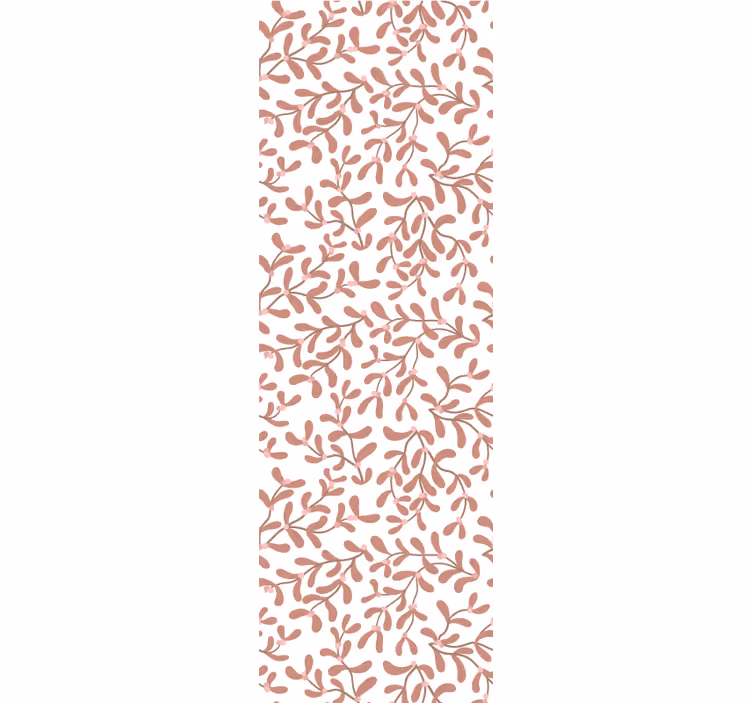 Eetkamer rolgordijn terracotta kleine bladeren - TenStickers