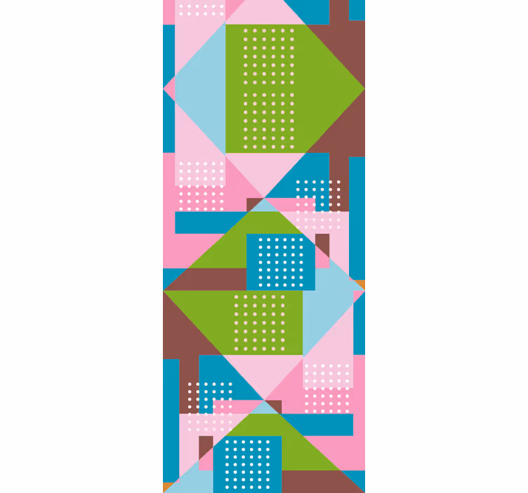 Eetkamer rolgordijn pastelkleurig geometrisch patroon - TenStickers