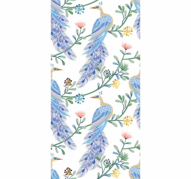 Eetkamer rolgordijn vogels in het paradijs - TenStickers