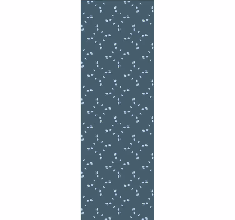 Eetkamer rolgordijn blauw magnolia bloemenpatroon - TenStickers