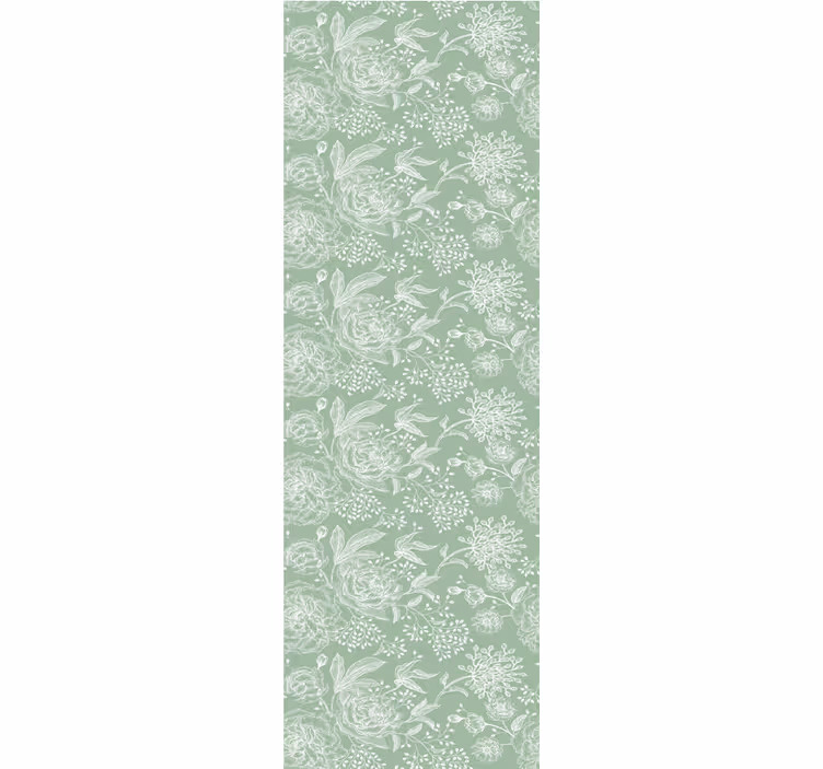 Eetkamer rolgordijn groene bloemen grandmillenial stijl - TenStickers