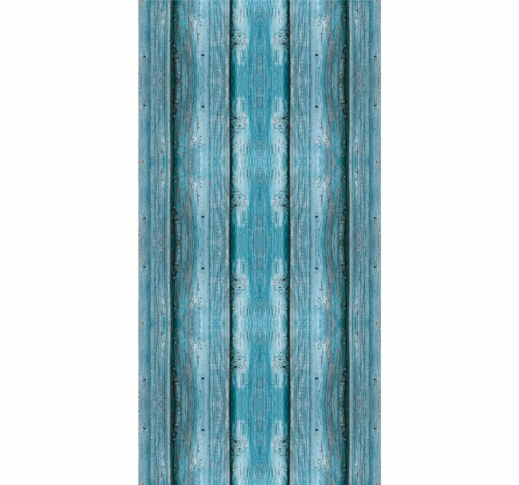 Eetkamer rolgordijn blauw houtstructuur effect - TenStickers