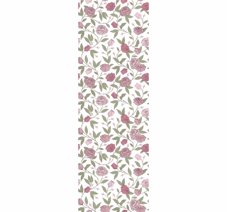 Eetkamer rolgordijn pale roze vintage rozen - TenStickers