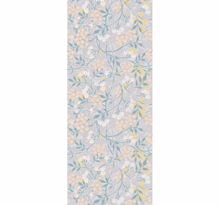 Eetkamer rolgordijn 80's bloemen elegant patroon - TenStickers