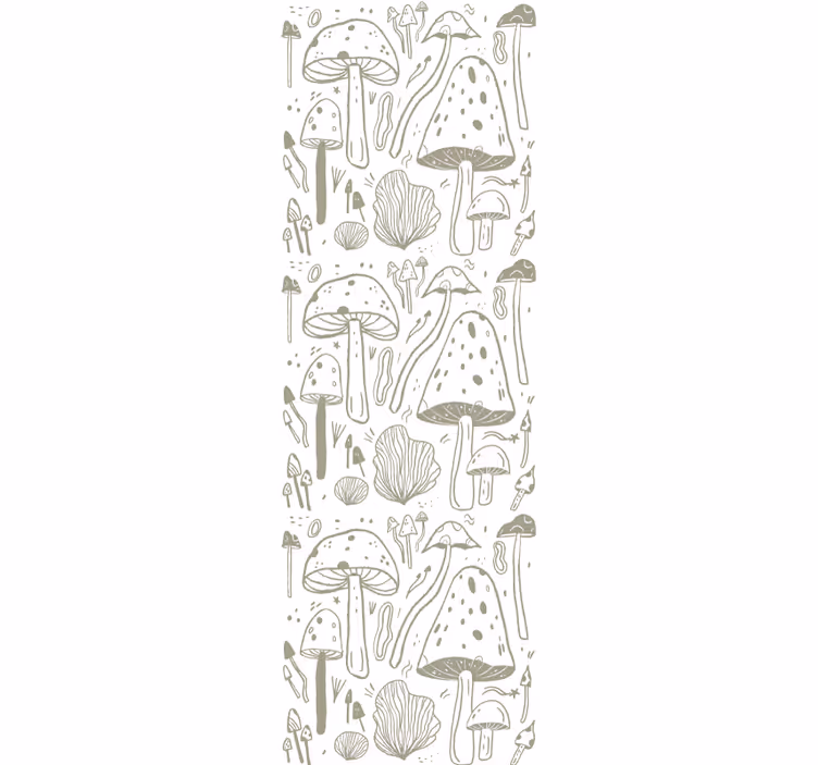 Eetkamer rolgordijn met beige paddenstoelenpatroon - TenStickers