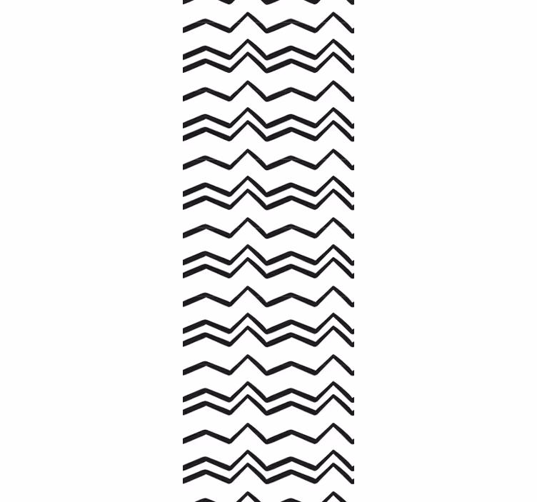Eetkamer rolgordijn zwart-wit zigzag - TenStickers