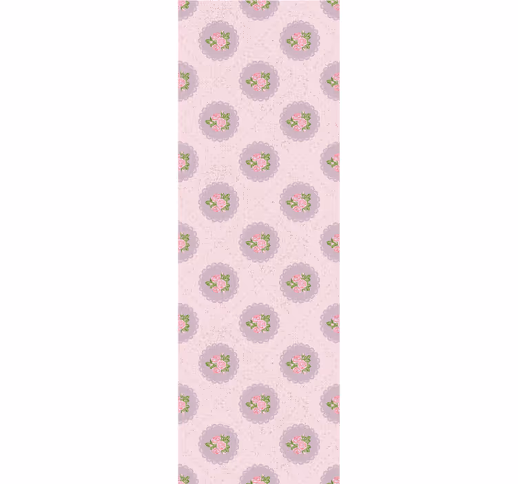 Eetkamer rolgordijn shabby chic roze vierkant patroon - TenStickers