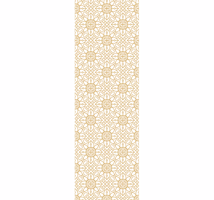 Eetkamer rolgordijn modern wit bloemenpatroon - TenStickers