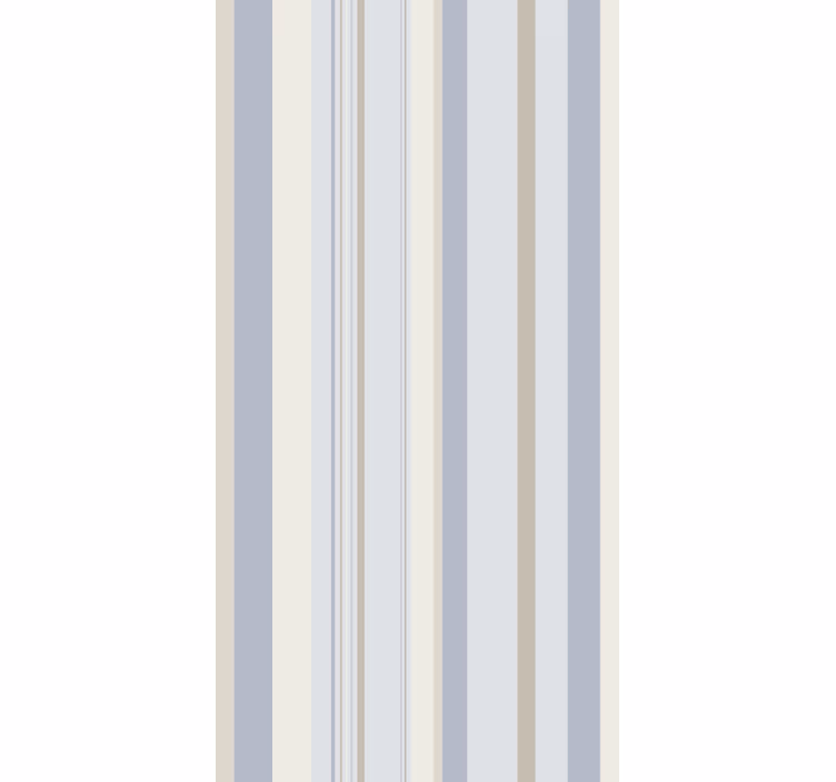 Eetkamer rolgordijn 80's blauw en beige strepen - TenStickers