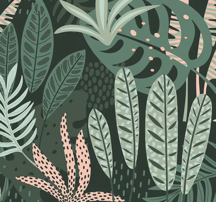 Eetkamer rolgordijn zomerse palm bomen - TenStickers