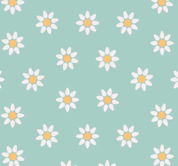 Rolgordijn kinderkamer groen bloemenpatroon - TenStickers