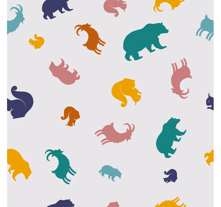 Rolgordijn kinderkamer chamois en beren patroon - TenStickers