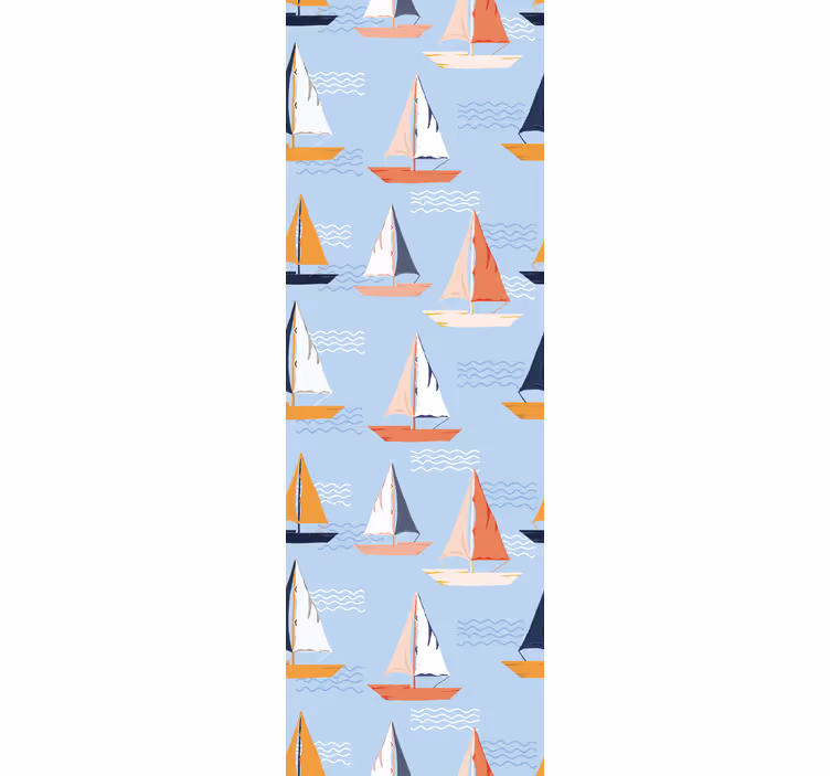 Rolgordijn kinderkamer vrolijk zeilbootpatroon - TenStickers