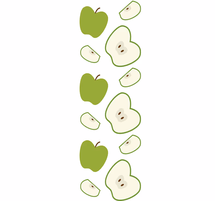 Rolgordijn kinderkamer gelukkige groene appels - TenStickers
