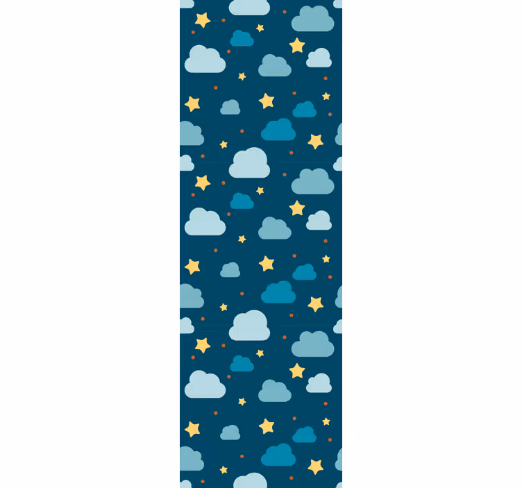 Rolgordijn kinderkamer sterrennacht met wolken - TenStickers