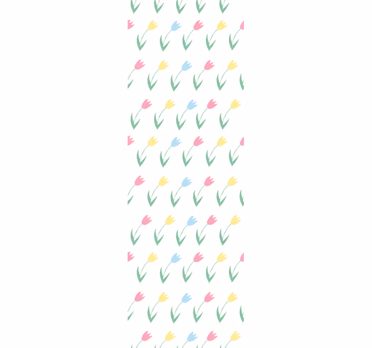 Rolgordijn kinderkamer kleurrijk tulpen bloemenpatroon - TenStickers