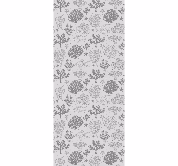 Rolgordijn kinderkamer vintage stijl zee dieren patroon - TenStickers