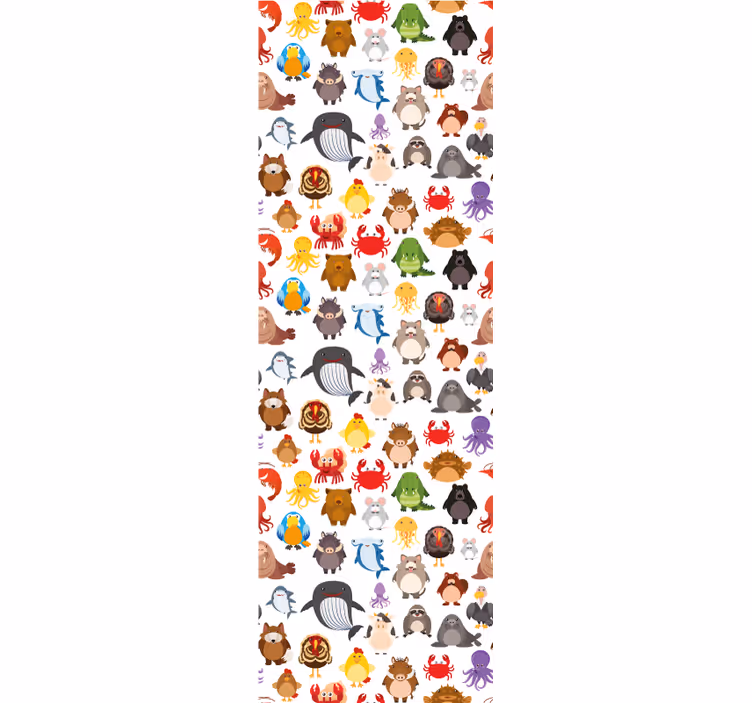 Rolgordijn kinderkamer wilde dieren in kleuren - TenStickers