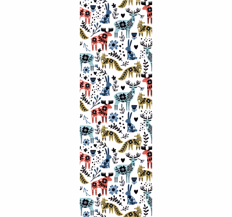 Rolgordijn kinderkamer mooie rendier en vos - TenStickers