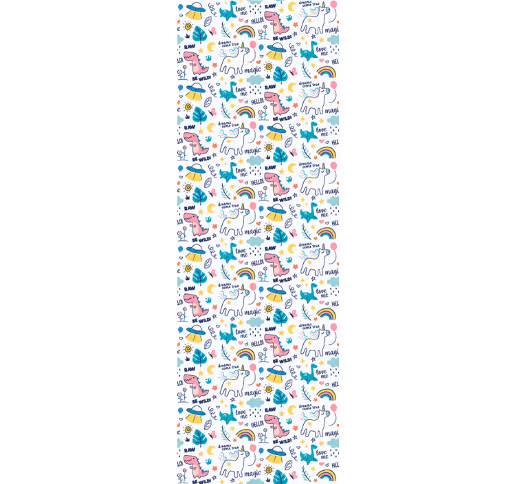 Rolgordijn kinderkamer handgetekende illustraties - TenStickers