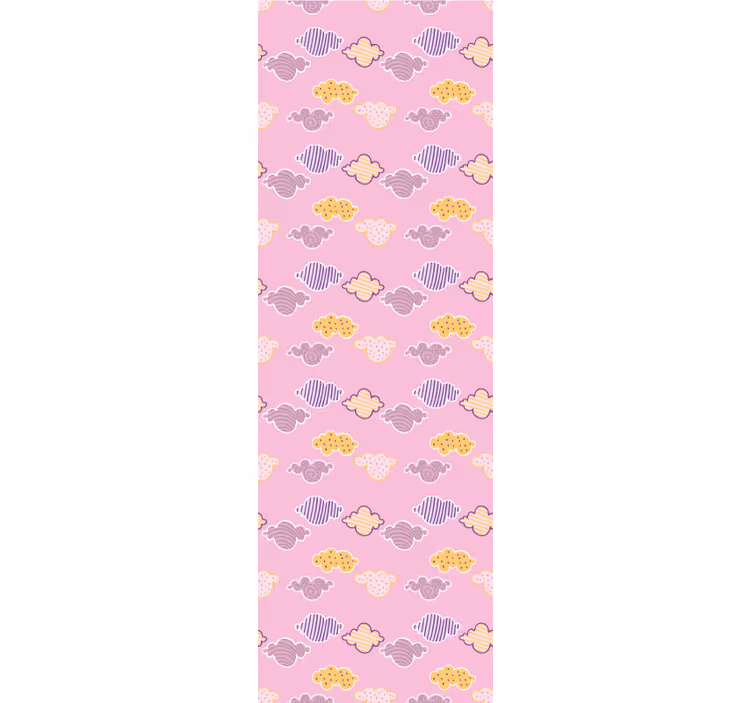 Rolgordijn kinderkamer ontwerp met roze wolken - TenStickers