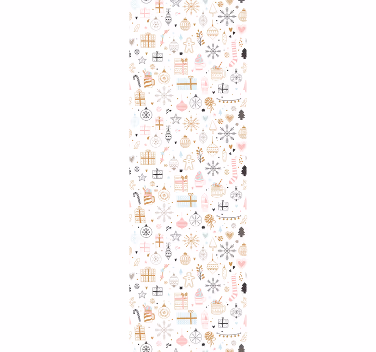 Rolgordijn kinderkamer winter xmas patroon - TenStickers