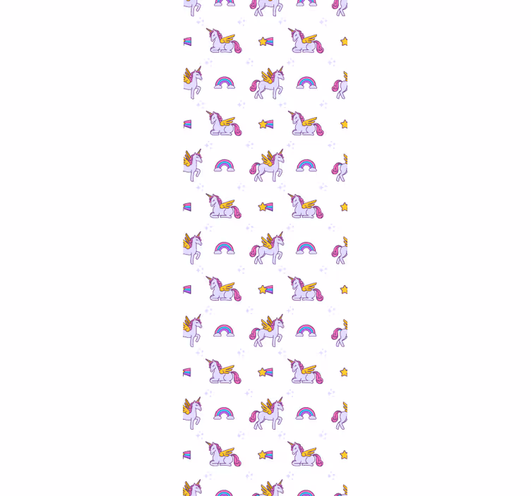 Rolgordijn kinderkamer roze pastel eenhoorns met vleugels - TenStickers