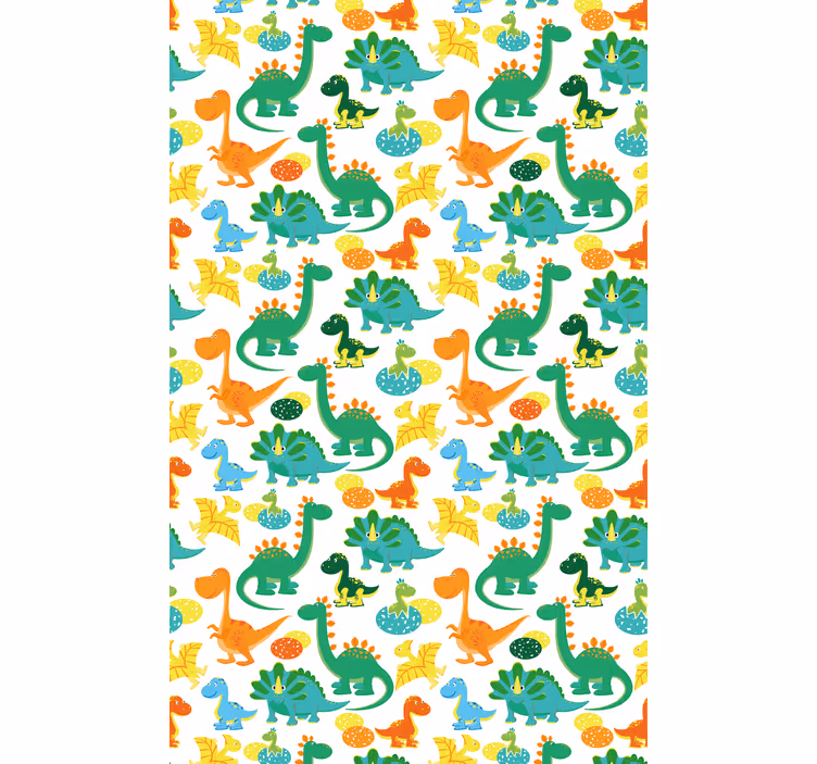 Rolgordijn kinderkamer kleurrijk dinosaurussen patroon - TenStickers