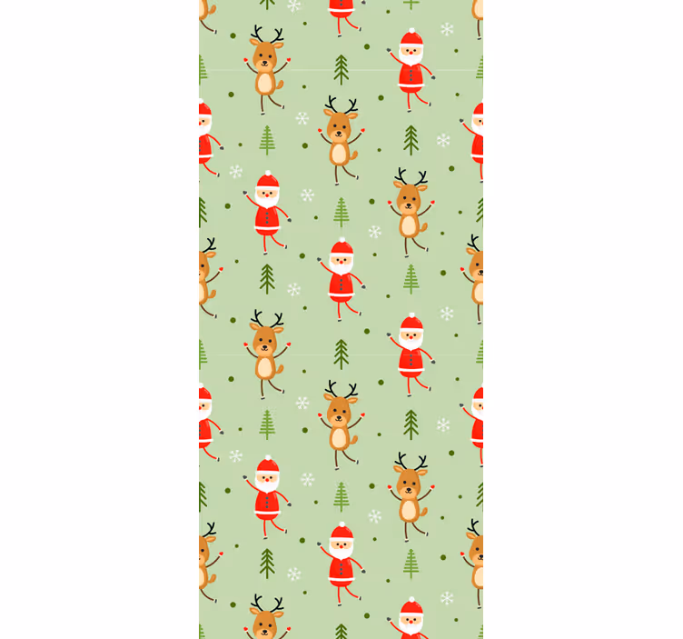 Rolgordijn kinderkamer kerstman en zijn rendier - TenStickers