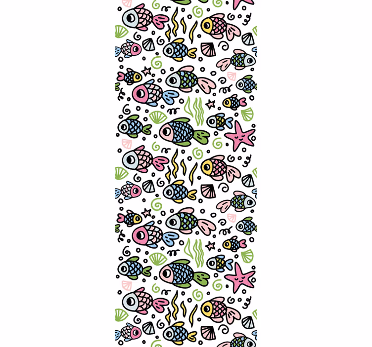 Rolgordijn kinderkamer met multicolor vissen patroon - TenStickers