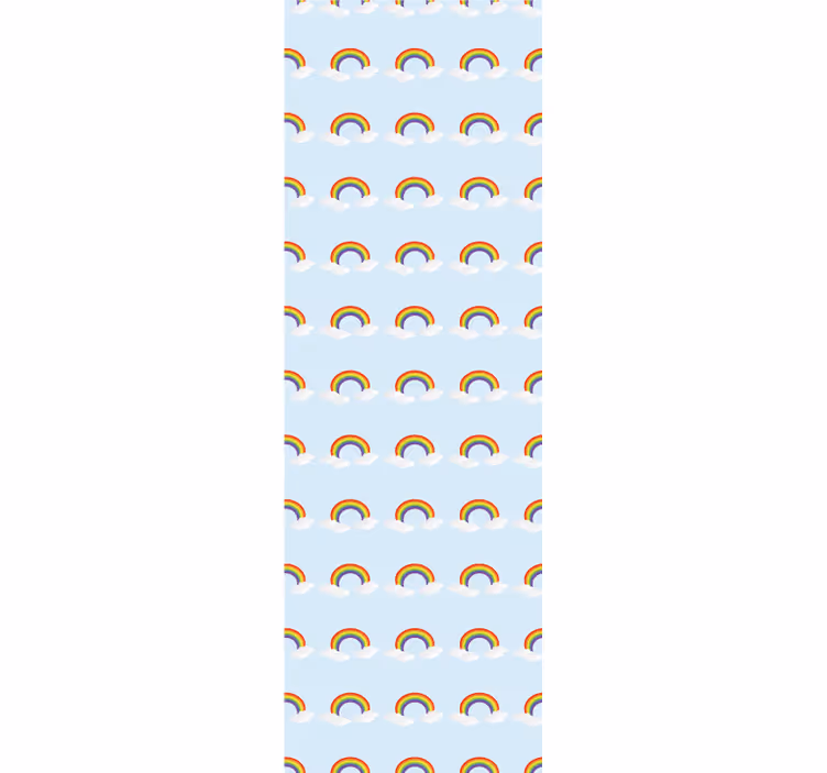 Rolgordijn kinderkamer kleurrijke regenboog en wolken - TenStickers