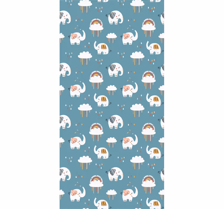 Rolgordijn kinderkamer olifant in de regen - TenStickers