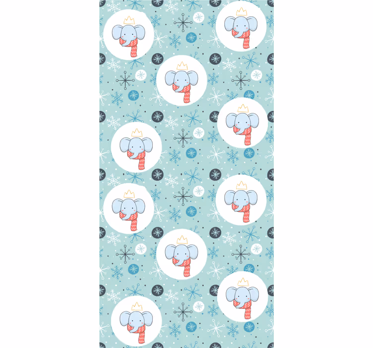 Rolgordijn kinderkamer winter olifant koning - TenStickers