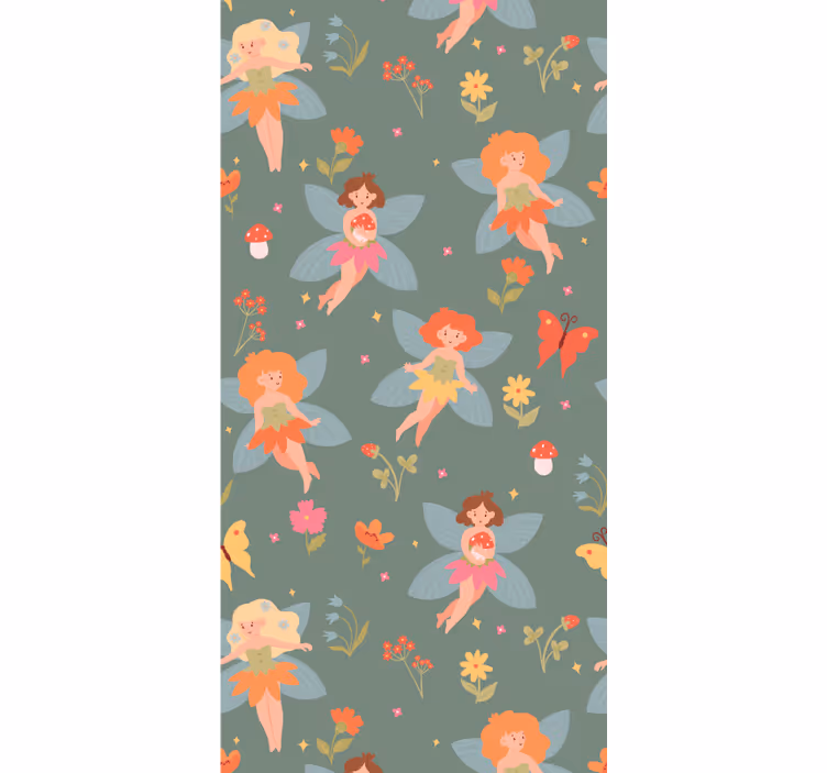 Rolgordijn kinderkamer vrouwen bloemen - TenStickers