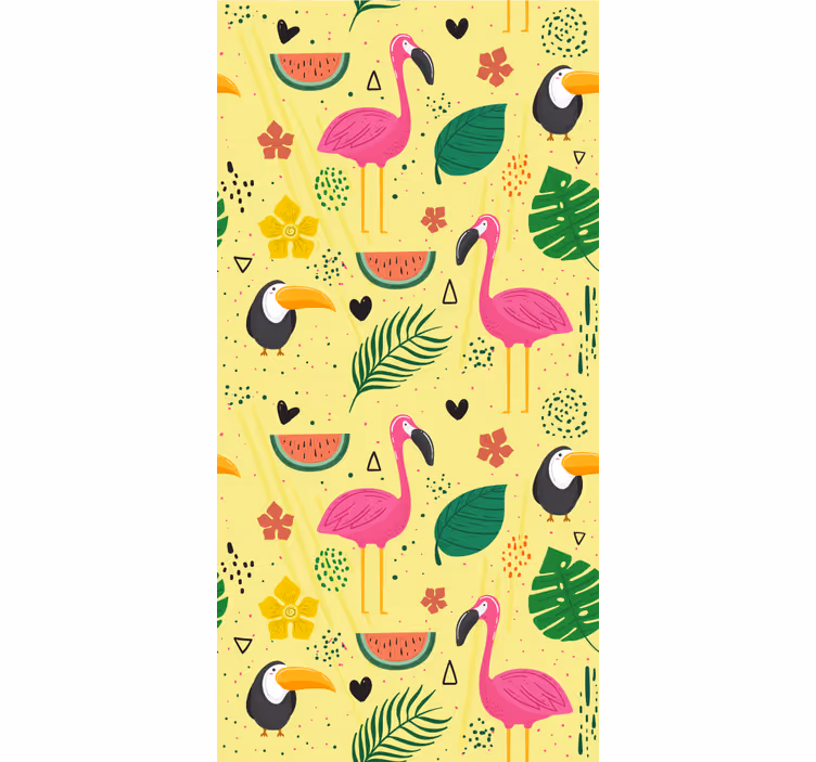 Rolgordijn kinderkamer schattige dieren met planten - TenStickers