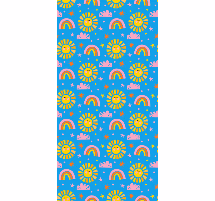 Rolgordijn kinderkamer blauwe regenbogen - TenStickers