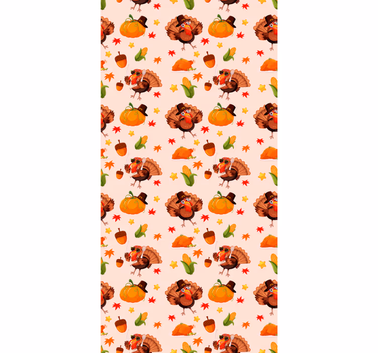 Rolgordijn kinderkamer coole dankzegging kalkoenen - TenStickers