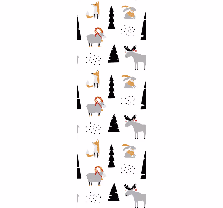 Rolgordijn kinderkamer patroon winterdieren - TenStickers
